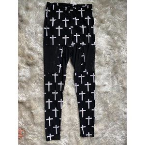 Love Culture black/white legging with black sheer panels XS/S